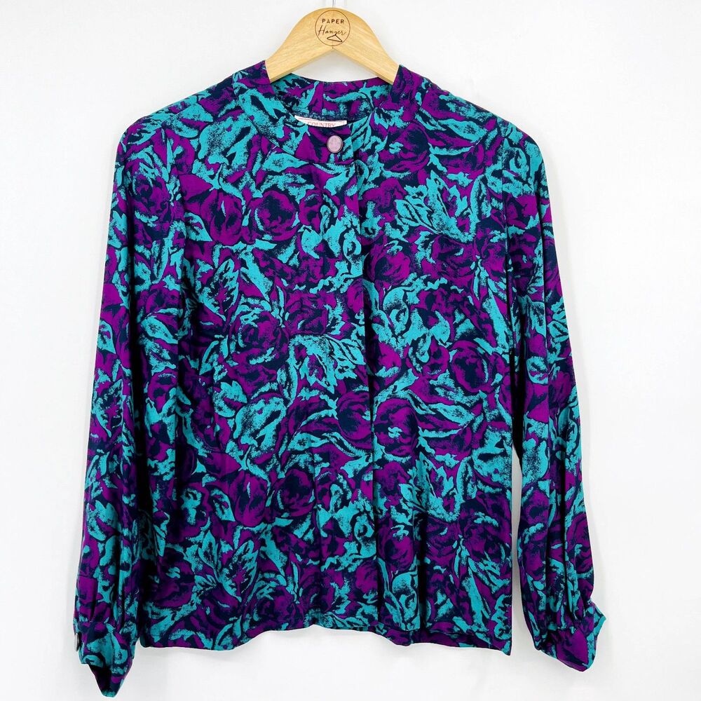 Vintage Pendleton Country Petite Sophisticates Floral Button Up Blouse, Size 4